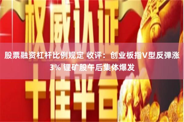 股票融资杠杆比例规定 收评：创业板指V型反弹涨3% 锂矿股午后集体爆发